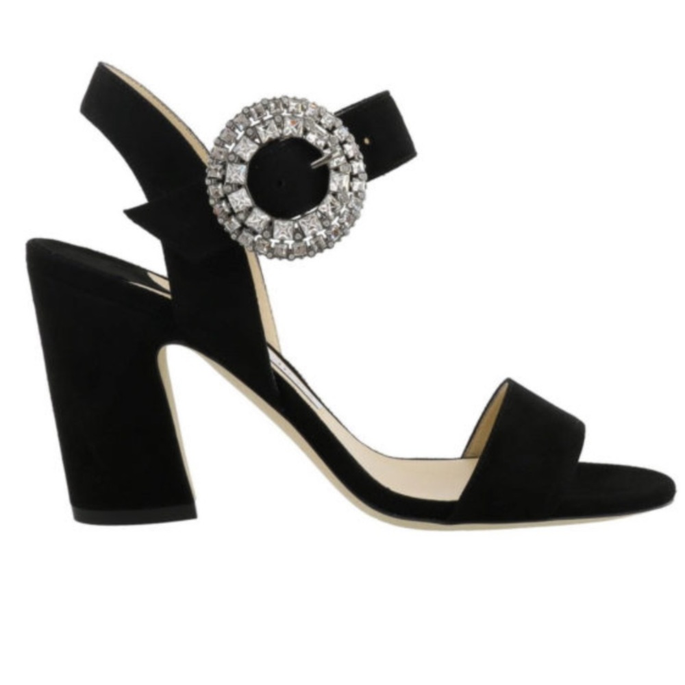 Jimmy Choo | Mischa 85 Crystal Buckle Heels